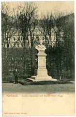 Goethe Monument in Karlsbad with Grandhotel Pupp in the background
