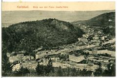 Scenic view of Karlsbad from Franz-Josefs-Höhe in 1906