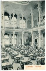 Interior view of historic Cafe Pupp in Karlsbad, 1906
