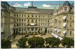 Historic view of Grand Hotel Pupp in Karlsbad in 1912