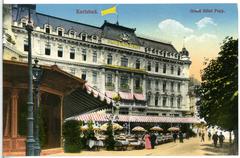 Historic black and white photo of Grandhotel Pupp in Karlsbad 1912