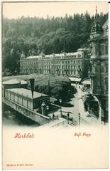 Historic Cafe Pupp in Karlsbad with patrons and elegant interior