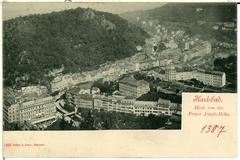 View of Karlsbad from Franz-Joseph-Höhe hill in 1899