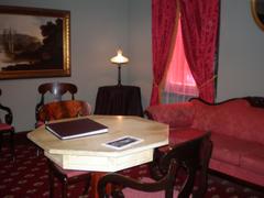 Reading room at Edgar Allan Poe National Historic Site in Philadelphia following Poe's Philosophy of Furniture