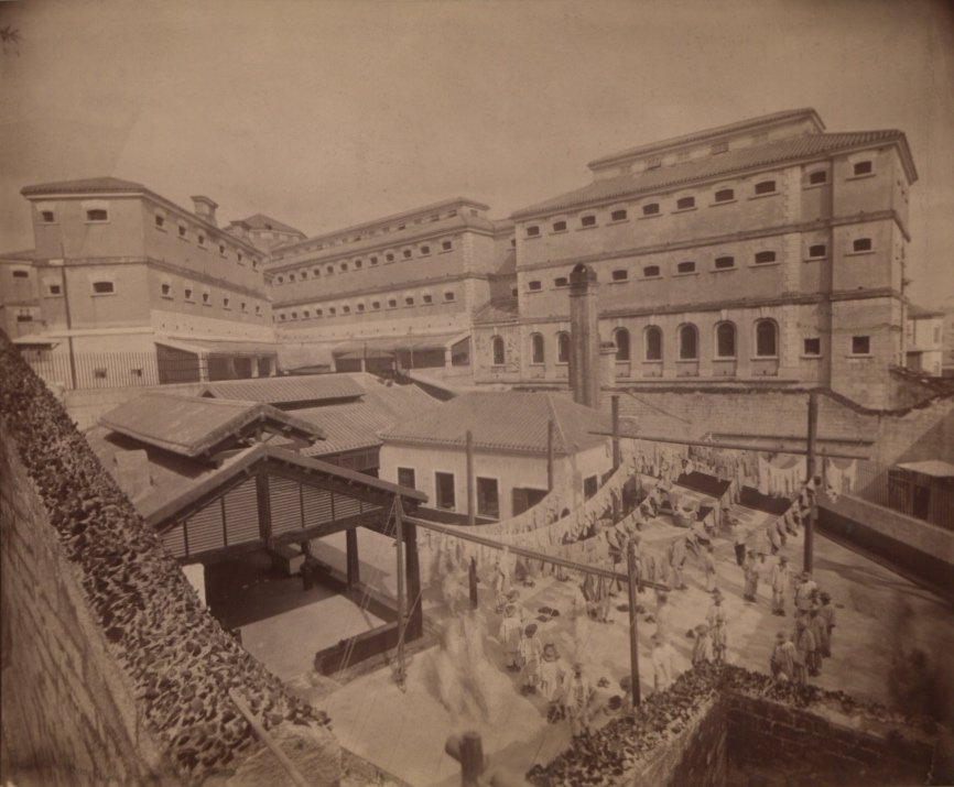 Victoria Gaol in Hong Kong viewed from the East End of Chancery Lane