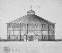 Cirque d'hiver historic drawing by Jakob Ignaz Hittorf from 1841