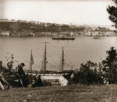 View of the Haute-Ville (Upper Town) and citadel of Quebec from Point Levi across the St Lawrence River