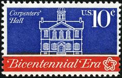 Carpenters Hall Bicentennial postage stamp issued in 1974