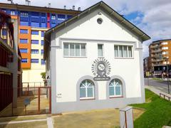 Exterior view of Museo del Ferrocarril railway museum in Ponferrada, Spain
