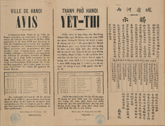 Historical municipal notice in French language about land requisition for Đồng Xuân Market expansion in Hanoi under French administration in 1923
