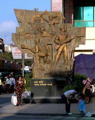 Relief sculpture Hanoi in winter 1946 at Đồng Xuân Market