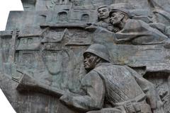 Relief sculpture Hanoi in Winter 1946 by artisan Ngu Xa at Dong Xuan Market