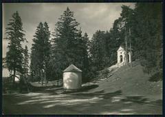 Historic wooden chapel at Kalvaryja, Vilnia, Lithuania