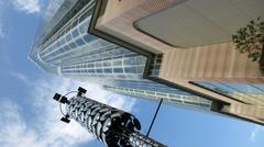 View looking up at Kabukicho Tower in Tokyo