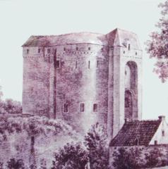 Remigio Cantagallina's 1612 drawing detail of Porte de Hal, second enceinte of Brussels