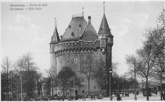 Old postcard of Hallepoort in Bruges