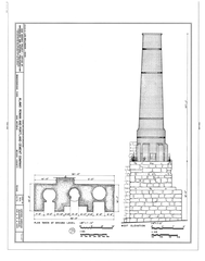 Historic architectural drawing of Alamo Roman and Portland Cement Company building in Brackenridge Park, San Antonio, Texas