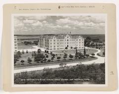 Historic Black and White Aerial View of Downtown San Antonio Texas