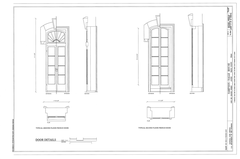 Architectural drawing of door details from the Sampson-Nalle House in Austin, Texas