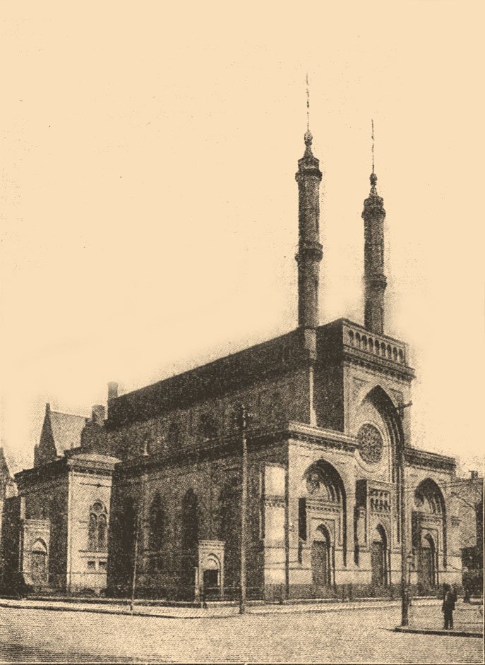 Synagogue Bnai Jeshurun in Cincinnati Ohio historic illustration