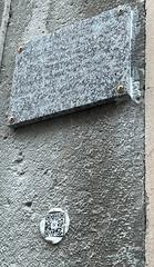 QRpedia plaque for Patrice Berger in Lyon mounted on a wall