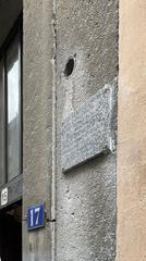 Commemorative plaque honoring Patrice Berger in Lyon, photographed on December 26, 2021