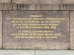 Plaque honoring Luxembourg volunteers in the International Brigades during the Spanish Civil War