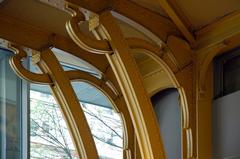 Art Nouveau architectural elements on the Horta building in Antwerp