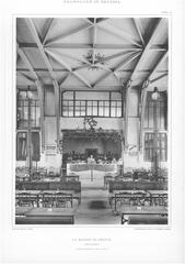 Historic dining hall of Maison du Peuple of the Belgian Workers Party in Brussels