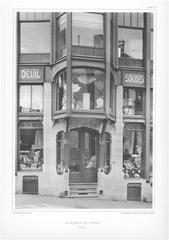 Historical detail of the Maison du Peuple building of the Belgian Workers Party in Brussels