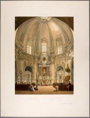 Historic view of Vilnia Antokal with the Church of the Lord Jesus and Trinitarian Monastery in 1847