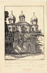Trinitarian Church and Monastery in Vilnius Antakalnis district during Moscow reconstruction