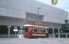 Detroit Downtown Trolley number 14 at Cobo Center in June 1991