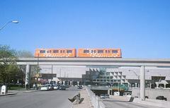 Detroit People Mover crossing Jefferson Avenue near Cobo Center in April 2000