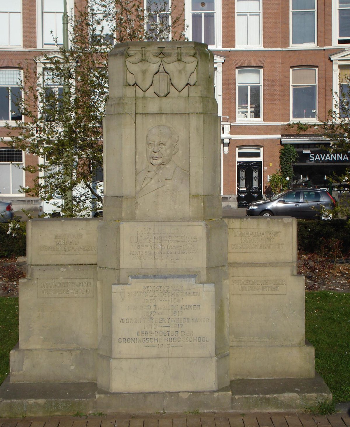 Monument of H. Goeman Borgesius at Prins Hendrikplein in The Hague