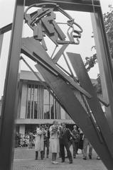 Unveiling of the monument for Willem Drees in The Hague by Mrs. C. Bouma-Drees