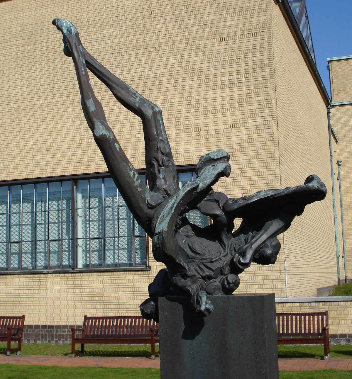 Sculpture Icarus by Piet Esser at Gemeentemuseum in The Hague, Netherlands