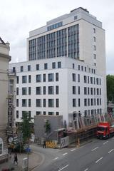 Former ERGO Victoria high-rise building at Immermannstraße 18 in Düsseldorf after renovation to Lindner Hotels AG, viewed from Oststraße northwest direction