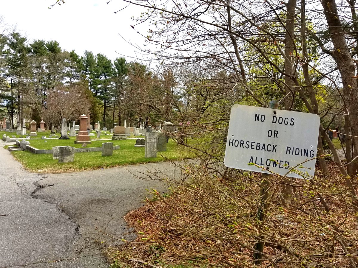 Munroe Cemetery entrance sign in Lexington Massachusetts