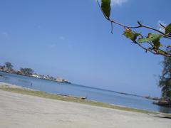 View of Cojimar in Cuba with colorful buildings and lush greenery