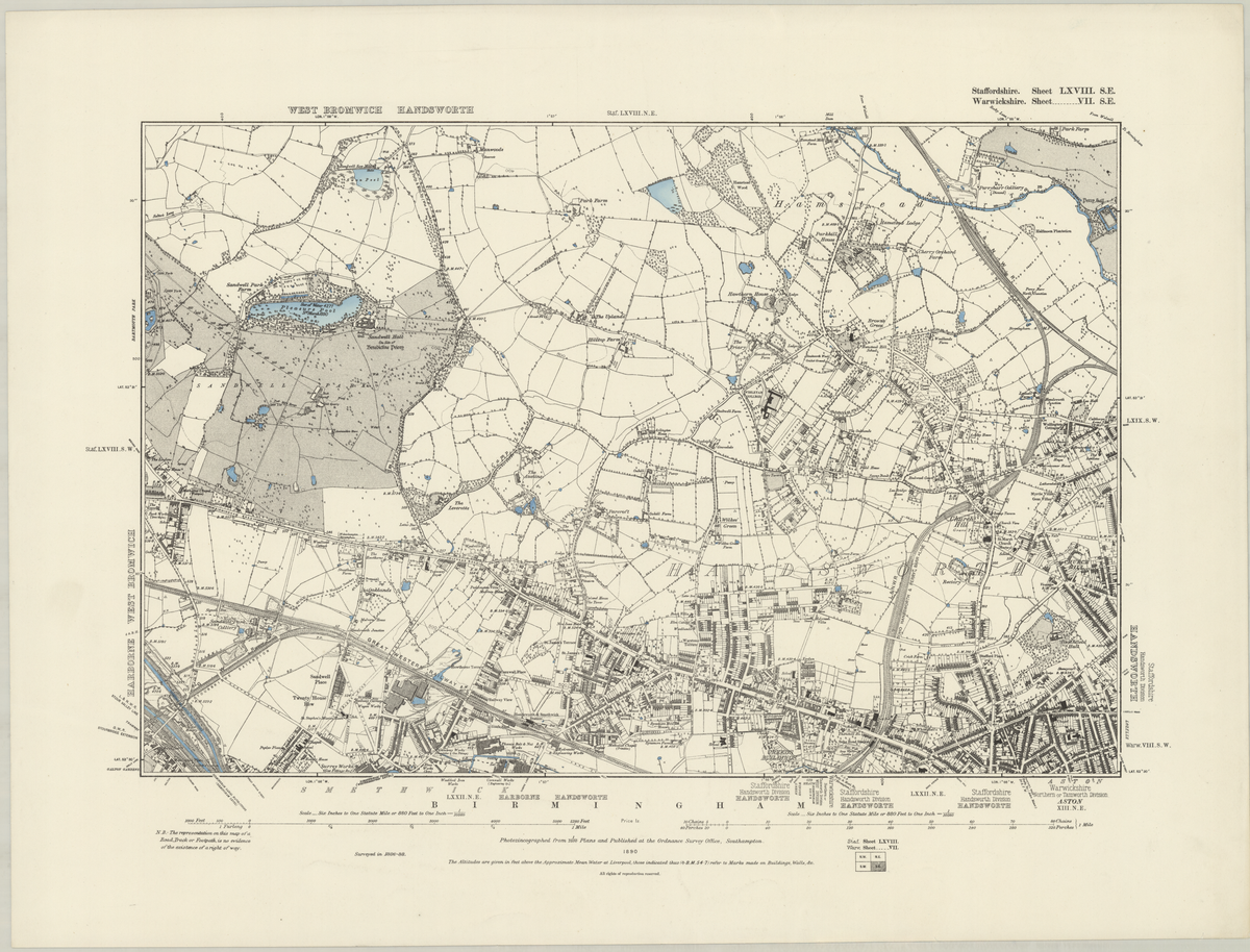 Historical Ordnance Survey map of Staffordshire Sheet LXVIII.SE from 1890