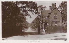 The Avenue and lodge at Perry Hall, Staffordshire, England, vintage postcard from 1928