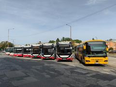 Székesfehérvár railway station with buses parked outside