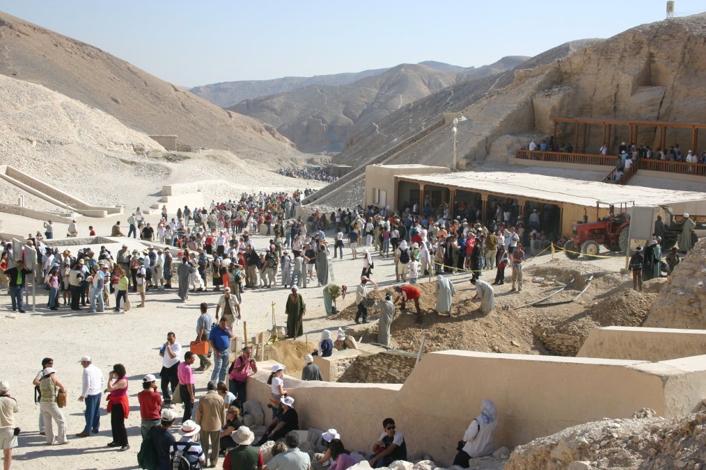 View of the Valley of the Kings from March 2005 showing the location of KV63 before excavation