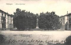 Uhland-Denkmal monument historic postcard by Heinrich Sting around 1898