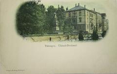 Uhland Monument at Uhlandplatz in a vintage lithographed postcard