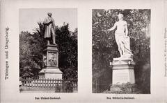 The Uhland Monument from 1873 and the Hölderlin Monument from 1881 in Tübingen