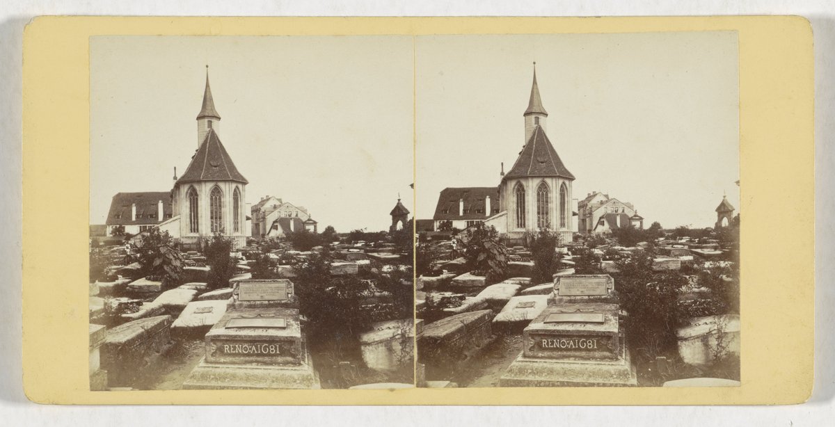 Grave of Albrecht Dürer at Johannes Cemetery in Nuremberg, stereophoto from 1868-1888