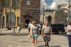 View of Moscow cityscape in August 2016 with historical and modern buildings