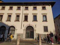 West entrance of Palazzo Calepini in Trento from Piazza Adamo D'Arogno